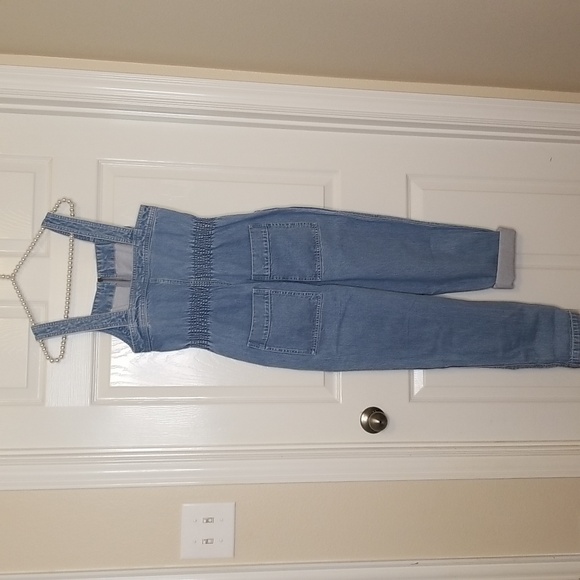 Madewell Womens Denim Smock Waist Sleeveless Jumpsuit - Picture 9 of 15